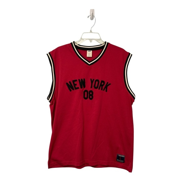 VINTAGE OLD NAVY EMBROIDERED NEW YORK 08 BASKETBALL JERSEY TANKER LARGE - Picture 1 of 10